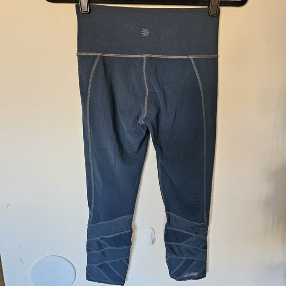 VGUC Athleta Mantra Yoga Capri Crop Mesh Panel Legging Tight Xsmall - Picture 4 of 15
